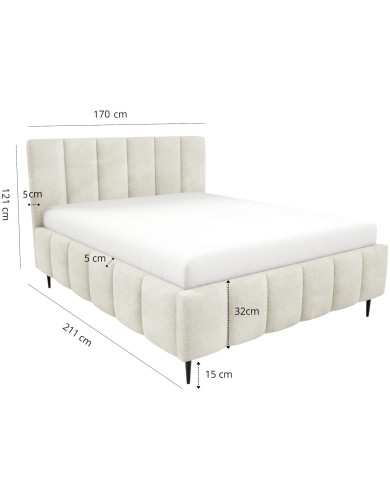 Łóżka tapicerowane Lunaro Leg 160x200, podnośnik, stelaż, pojemnik, Gruszka Meble