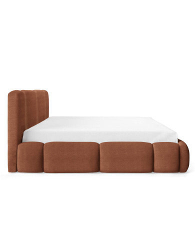 Łóżka tapicerowane Bianco Led 140x200, oświetlenie, podnośnik, stelaż, pojemnik, Gruszka Meble