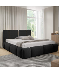 Łóżka tapicerowane Bianco Led 140x200, oświetlenie, podnośnik, stelaż, pojemnik, Gruszka Meble