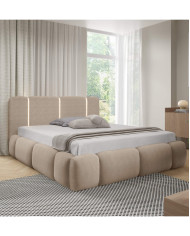 Łóżka tapicerowane Bianco Led 180x200, oświetlenie, podnośnik, stelaż, pojemnik, Gruszka Meble