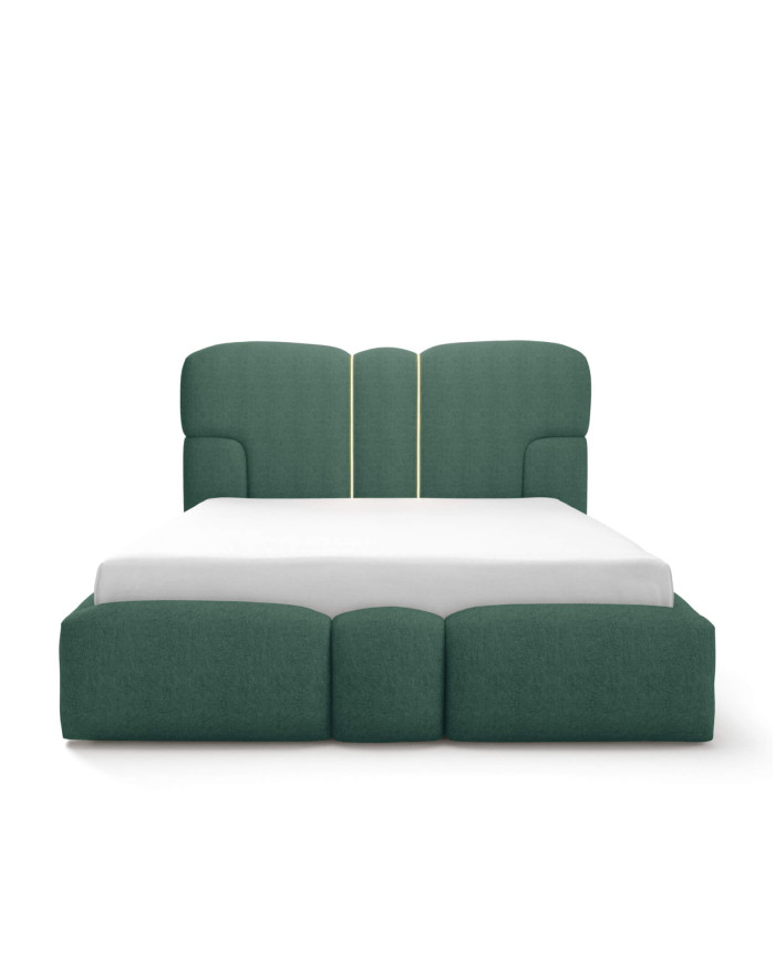 Łóżka tapicerowane Monti Led 160x200, oświetlenie, podnośnik, stelaż, pojemnik, Gruszka Meble