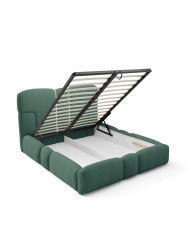 Łóżka tapicerowane Monti Led 180x200, oświetlenie, podnośnik, stelaż, pojemnik, Gruszka Meble