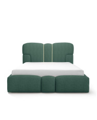 Łóżka tapicerowane Monti Led 200x200, oświetlenie, podnośnik, stelaż, pojemnik, Gruszka Meble