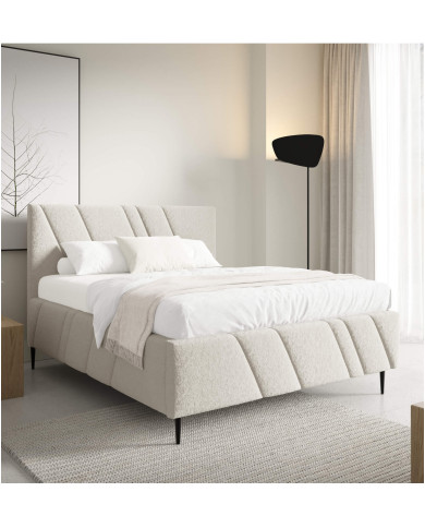 Łóżka tapicerowane Nest Leg 140x200, podnośnik, stelaż, pojemnik, Gruszka Meble