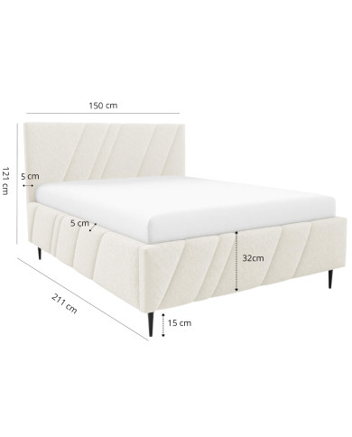 Łóżka tapicerowane Nest Leg 140x200, podnośnik, stelaż, pojemnik, Gruszka Meble