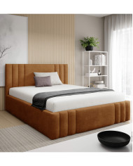 Łóżka tapicerowane Ribo 160x200, podnośnik, stelaż, pojemnik, Gruszka Meble