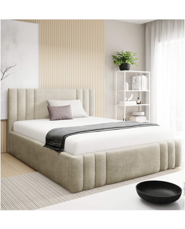 Łóżka tapicerowane Ribo 180x200, podnośnik, stelaż, pojemnik, Gruszka Meble