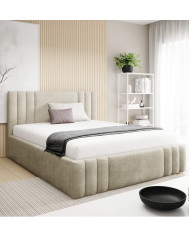 Łóżka tapicerowane Ribo 180x200, podnośnik, stelaż, pojemnik, Gruszka Meble