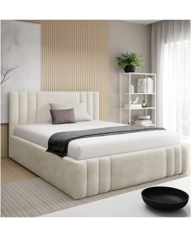 Łóżka tapicerowane Ribo 180x200, podnośnik, stelaż, pojemnik, Gruszka Meble