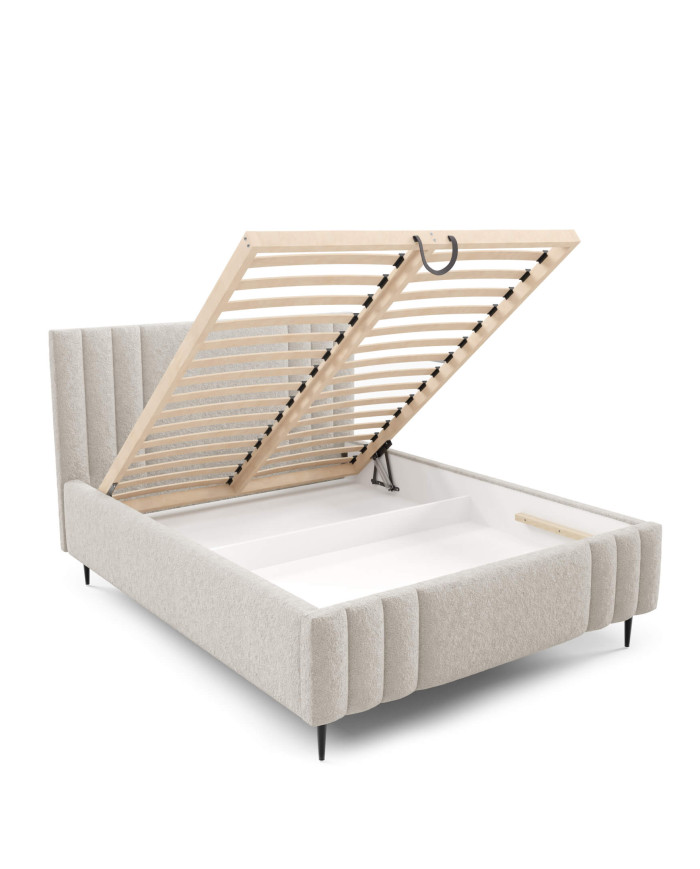 Łóżka tapicerowane Ribo Leg 140x200, podnośnik, stelaż, pojemnik, Gruszka Meble