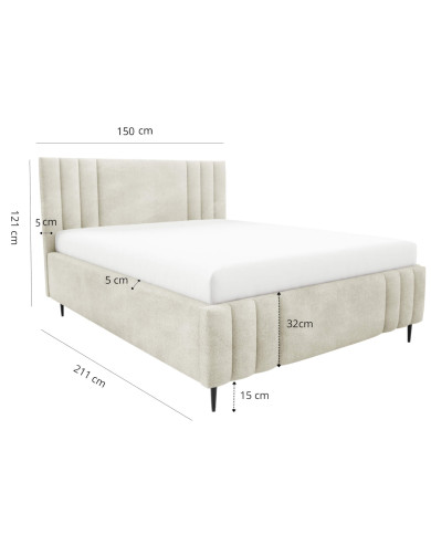 Łóżka tapicerowane Ribo Leg 140x200, podnośnik, stelaż, pojemnik, Gruszka Meble