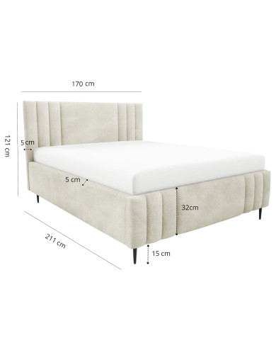 Łóżka tapicerowane Ribo Leg 160x200, podnośnik, stelaż, pojemnik, Gruszka Meble