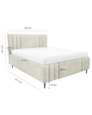 Łóżka tapicerowane Ribo Leg 160x200, podnośnik, stelaż, pojemnik, Gruszka Meble