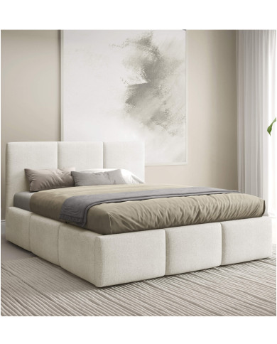 Łóżka tapicerowane Velora 140x200, podnośnik, stelaż, pojemnik, Gruszka Meble