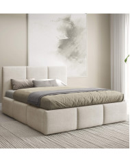 Łóżka tapicerowane Velora 140x200, podnośnik, stelaż, pojemnik, Gruszka Meble