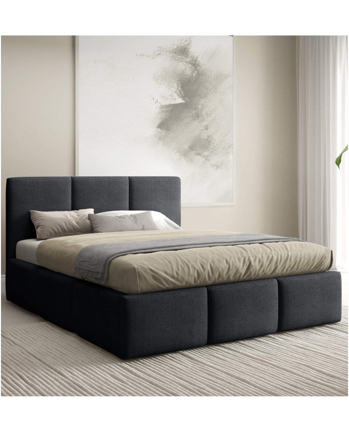 Łóżka tapicerowane Velora 140x200, podnośnik, stelaż, pojemnik, Gruszka Meble