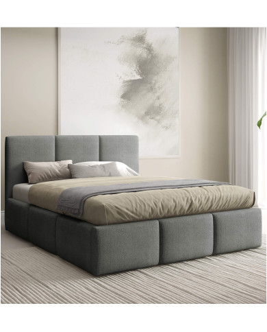 Łóżka tapicerowane Velora 140x200, podnośnik, stelaż, pojemnik, Gruszka Meble