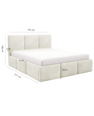 Łóżka tapicerowane Velora 160x200, podnośnik, stelaż, pojemnik, Gruszka Meble