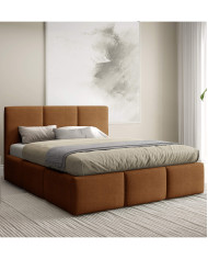 Łóżka tapicerowane Velora 180x200, podnośnik, stelaż, pojemnik, Gruszka Meble