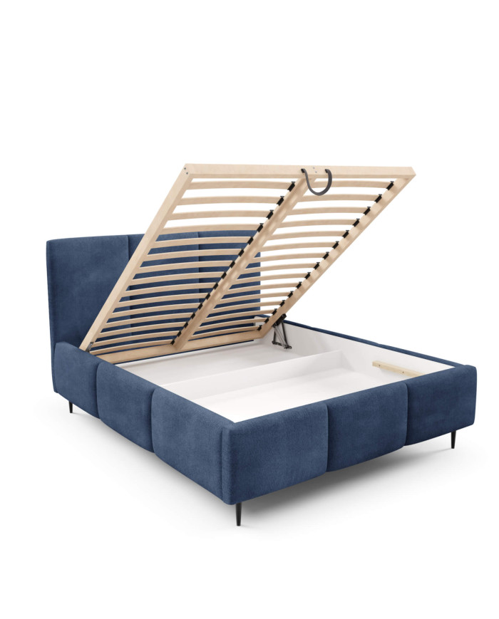 Łóżka tapicerowane Velora Leg 140x200, podnośnik, stelaż, pojemnik, Gruszka Meble