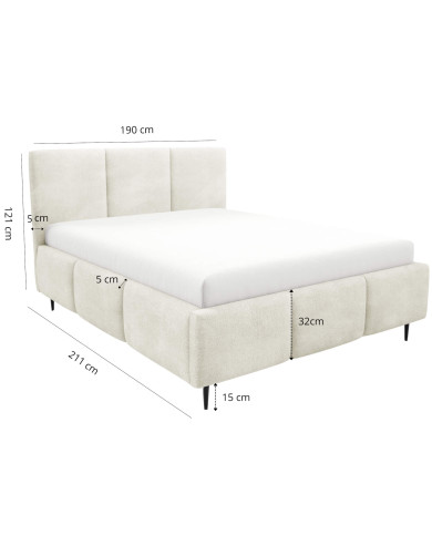 Łóżka tapicerowane Velora Leg 180x200, podnośnik, stelaż, pojemnik, Gruszka Meble