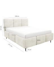 Łóżka tapicerowane Velora Leg 180x200, podnośnik, stelaż, pojemnik, Gruszka Meble