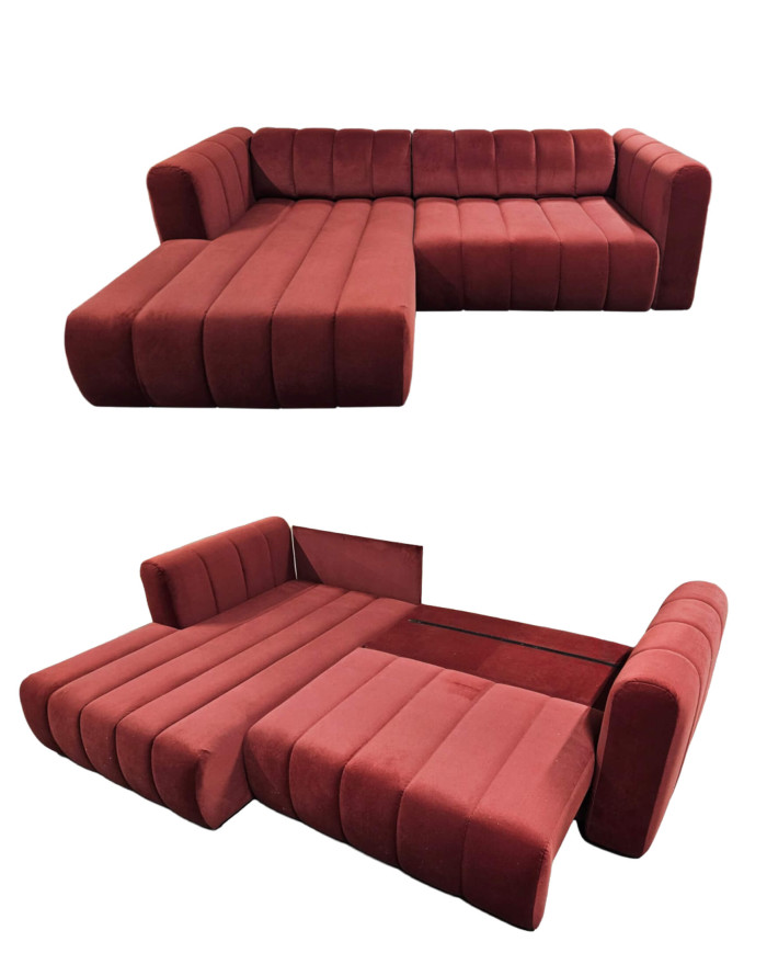 Narożnik Fumo, funkcja spania, pojemnik, Laski Meble