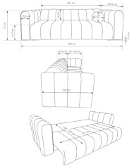 Sofa Fumo, funkcja spania, pojemnik, Laski Meble