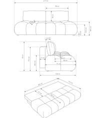 Sofa Moko, funkcja spania, pojemnik, Laski Meble