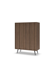 Komoda wysoka Amaro 2D, dwudrzwiowa, z oświetleniem LED, Dąb dunin, Laski Meble