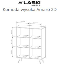 Komoda wysoka Amaro 2D, dwudrzwiowa, z oświetleniem LED, Dąb dunin, Laski Meble