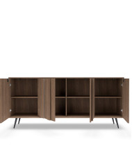 Komoda Amaro 4D, czterodrzwiowa, z oświetleniem LED, Dąb dunin, Laski Meble