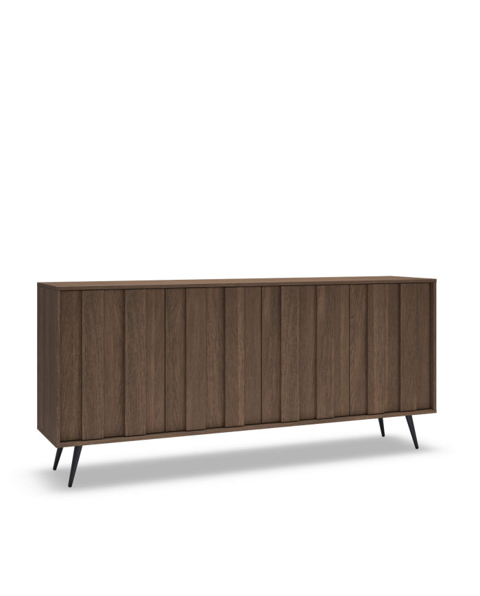 Komoda Amaro 4D, czterodrzwiowa, z oświetleniem LED, Dąb dunin, Laski Meble