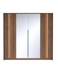 Szafa Amaro 4D2S, z lustrami, czterodrzwiowa do sypialni, Dąb dunin, Laski Meble
