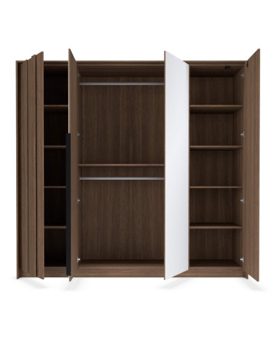 Szafa Amaro 4D2S, z lustrami, czterodrzwiowa do sypialni, Dąb dunin, Laski Meble