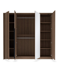 Szafa Amaro 4D2S, z lustrami, czterodrzwiowa do sypialni, Dąb dunin, Laski Meble