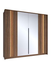 Szafa Amaro 4D2S, z lustrami, czterodrzwiowa do sypialni, Dąb dunin, Laski Meble