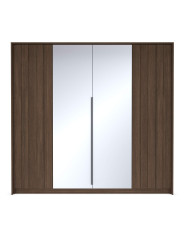Szafa Amaro 4D2S, z lustrami, czterodrzwiowa do sypialni, Dąb dunin, Laski Meble