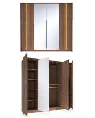 Szafa Amaro 4D2S, z lustrami, czterodrzwiowa do sypialni, Dąb dunin, Laski Meble