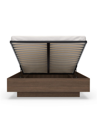 Łóżko sypialniane Amaro 160x200, tapicerowany zagłówek, pojemnik, Dąb dunin, Laski Meble