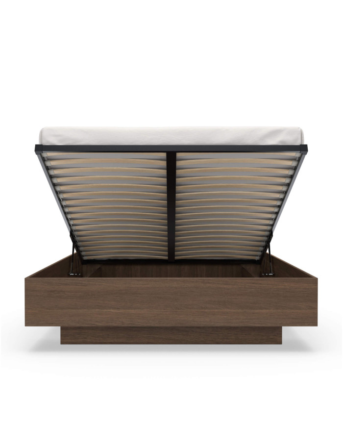 Łóżko sypialniane Amaro 160x200, tapicerowany zagłówek, pojemnik, Dąb dunin, Laski Meble