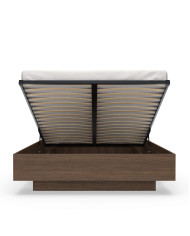 Łóżko sypialniane Amaro 160x200, tapicerowany zagłówek, pojemnik, Dąb dunin, Laski Meble