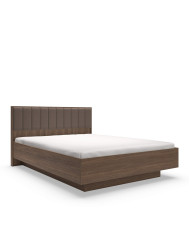 Łóżko sypialniane Amaro 160x200, tapicerowany zagłówek, pojemnik, Dąb dunin, Laski Meble