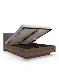 Łóżko sypialniane Amaro 160x200, tapicerowany zagłówek, pojemnik, Dąb dunin, Laski Meble