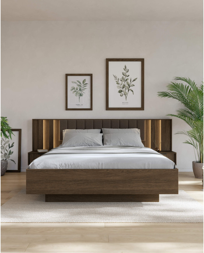 Komoda Amaro 2D3S, dwudrzwiowa, z szufladami i oświetleniem LED, Dąb dunin, Laski Meble