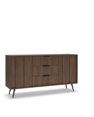 Komoda Amaro 2D3S, dwudrzwiowa, z szufladami i oświetleniem LED, Dąb dunin, Laski Meble