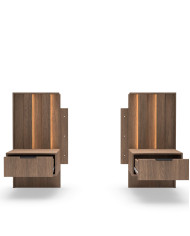 Szafki nocne Amaro 1S, szuflada, oświetlenie LED, Dąb dunin, Laski Meble