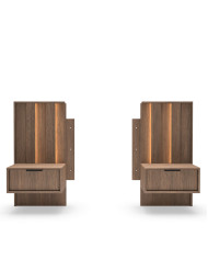 Szafki nocne Amaro 1S, szuflada, oświetlenie LED, Dąb dunin, Laski Meble