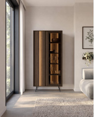 Szafki nocne Amaro 1S, szuflada, oświetlenie LED, Dąb dunin, Laski Meble