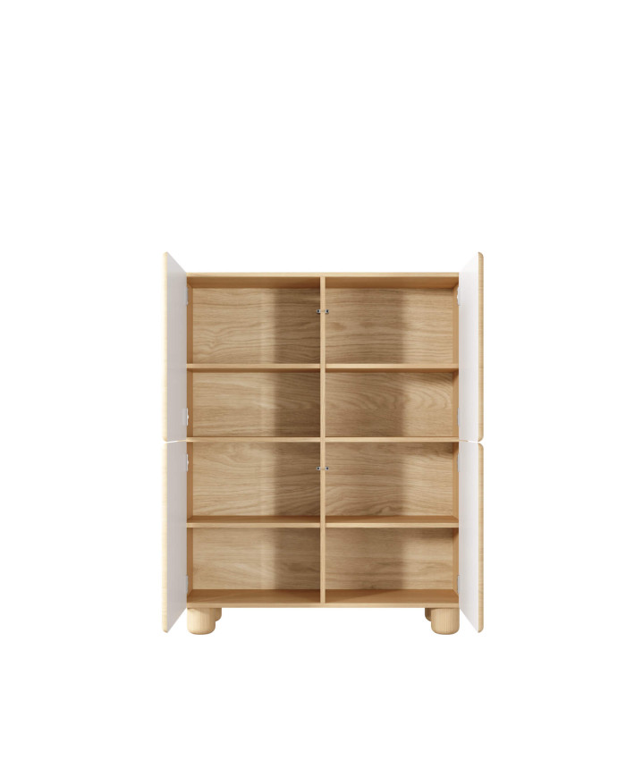 Komoda wysoka Lomo 4D, czterodrzwiowa, Dąb vicenza, Laski Meble